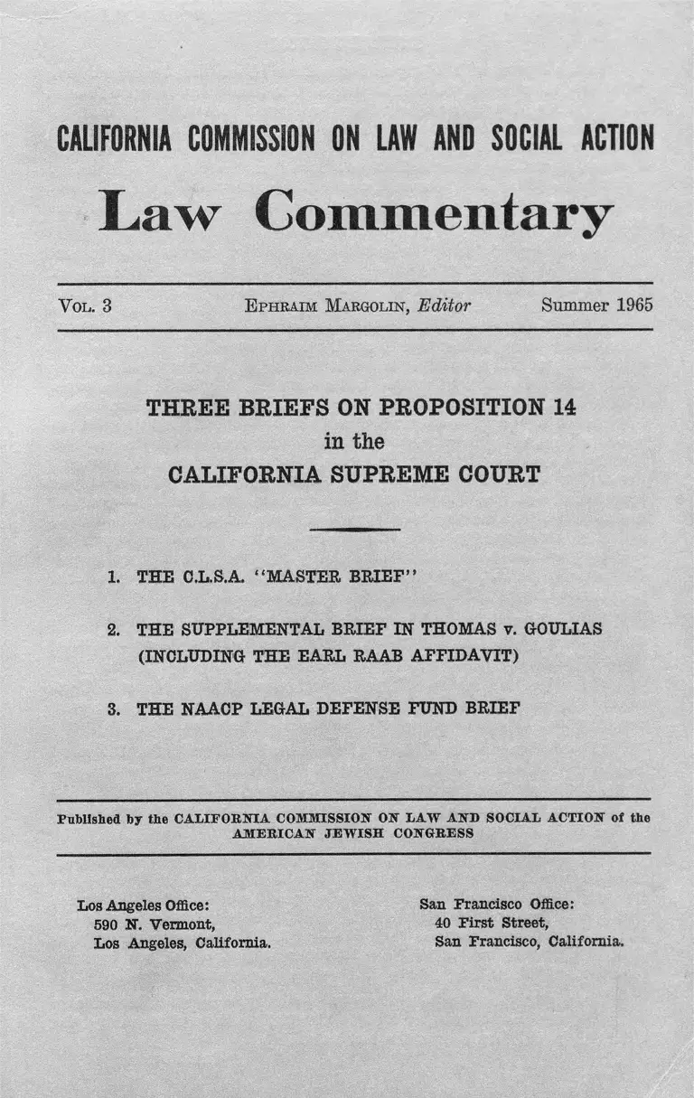 Three Briefs on Proposition 14 in the California Supreme Court preview