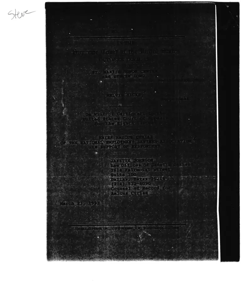 St. Mary's Honor Center v Hicks Brief Amicus Curiae preview