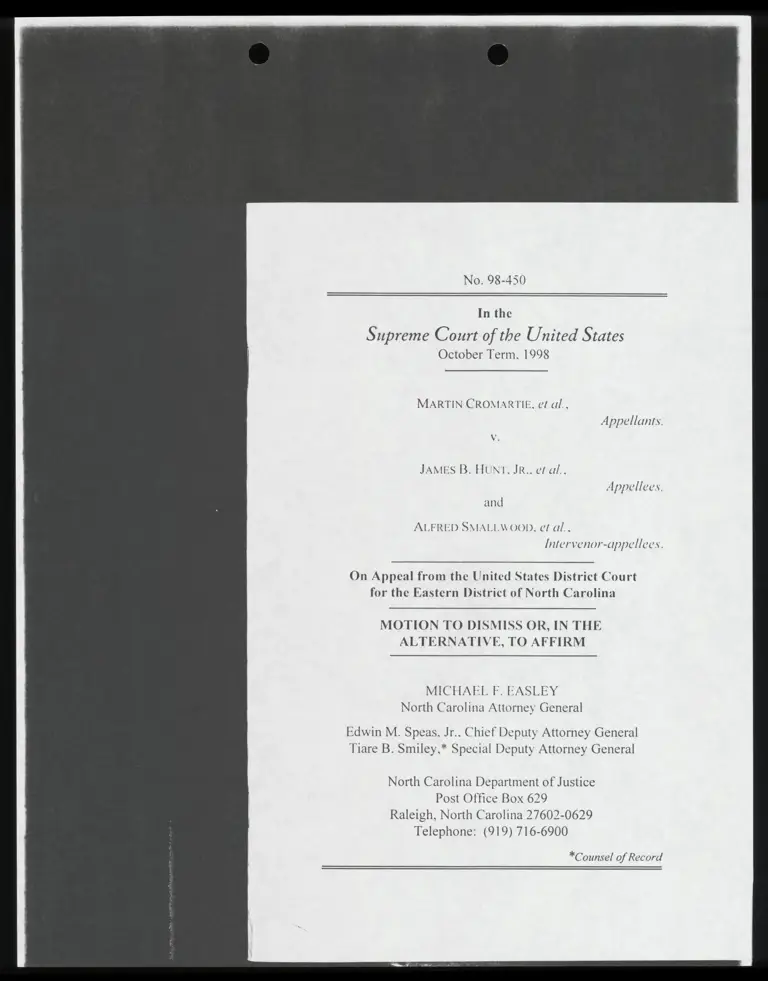 Motion to Dismiss or, in the Alternative, to Affirm with Certificate of Service preview