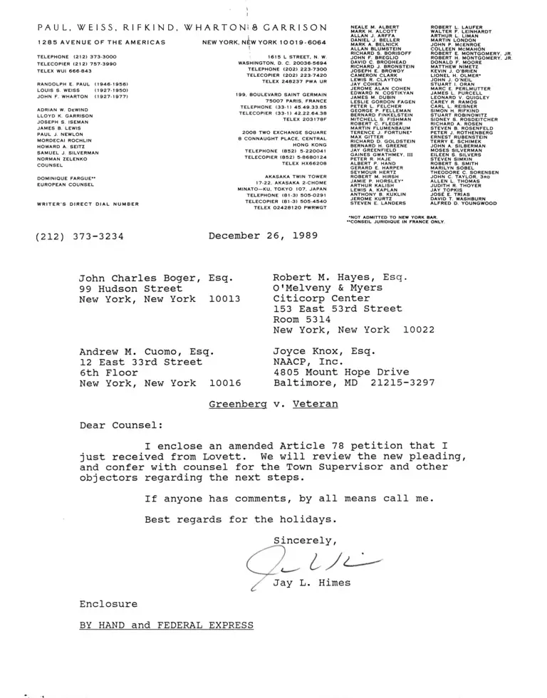 Greenberg v. Veteran Amended Verified Petition preview