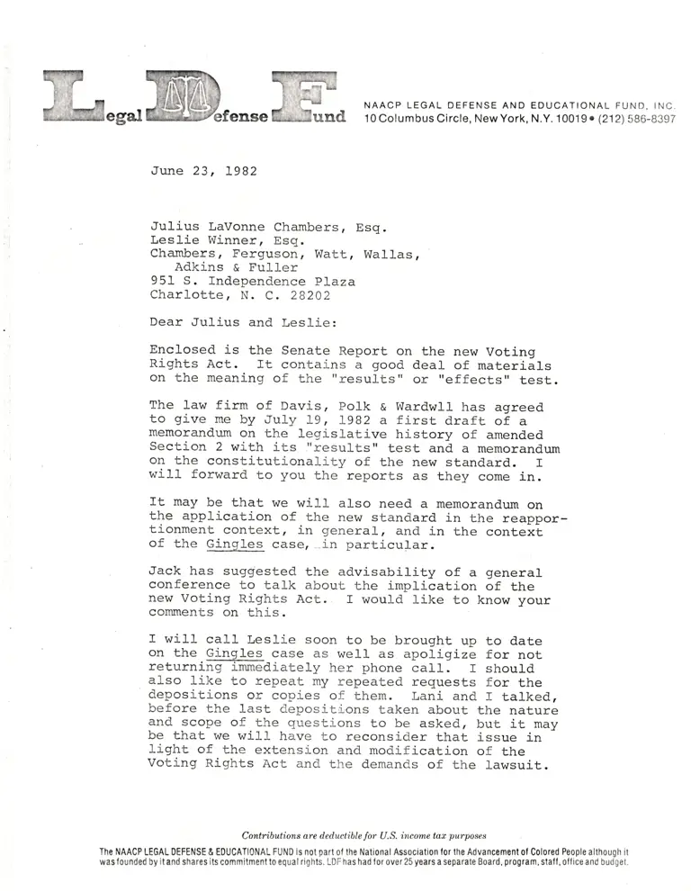 Correspondence from Williams to Chambers and Winner preview