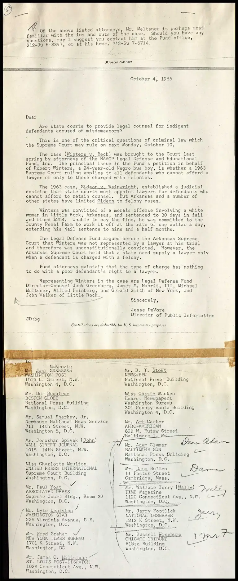 Memorandum on Winters v. Beck preview