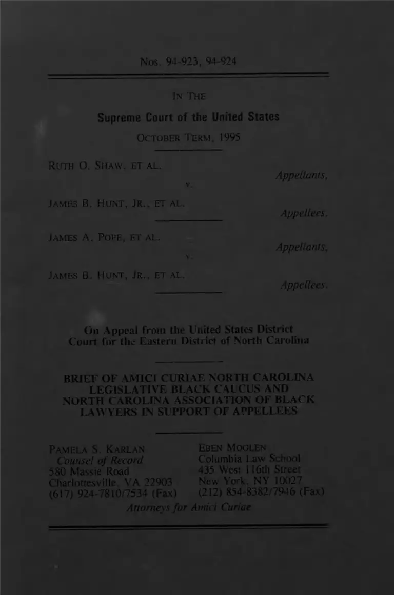 Shaw v Hunt Brief of Amici Curiae preview