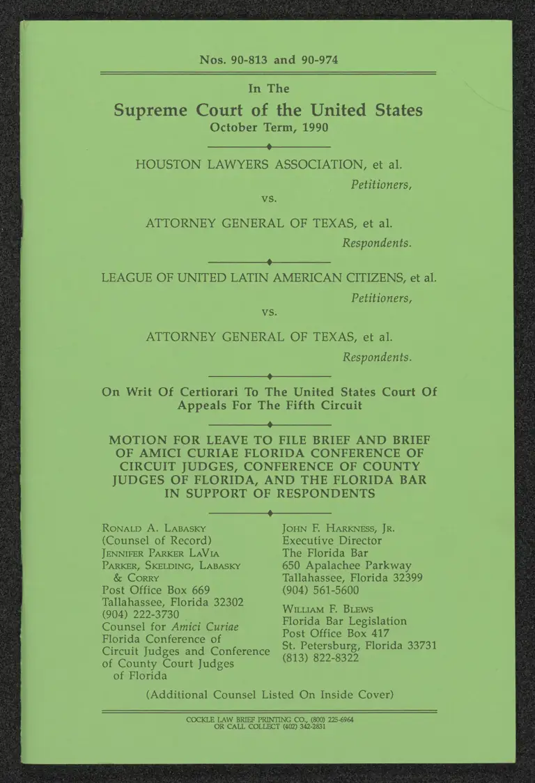 Motion for Leave to File Brief and Brief of Amici Curiae Florida Conference of Circuit Judges preview