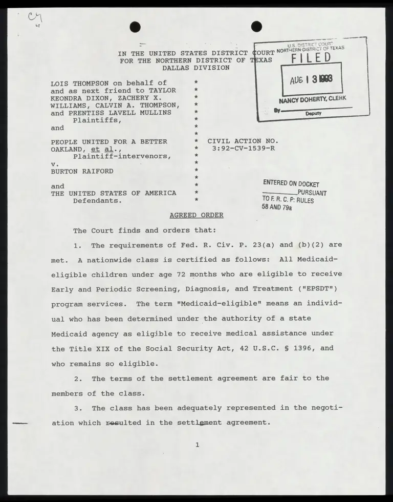 Agreed Order preview
