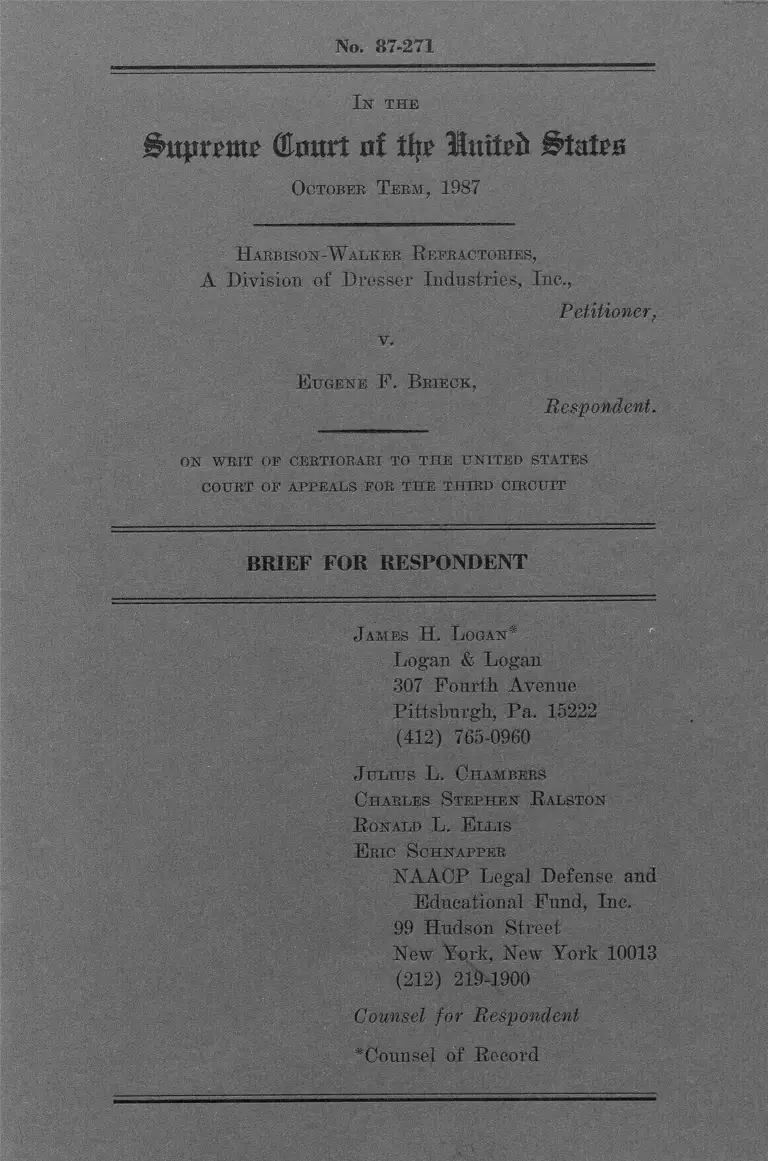 Harbison-Walker Refractories v. Brieck Brief for Respondent preview