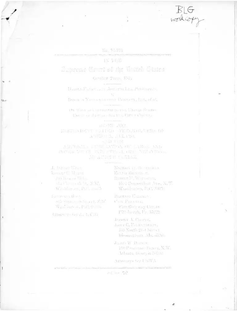 Franks v. Bowman Transportation Company Brief for Respondent as Amicus Curiae preview