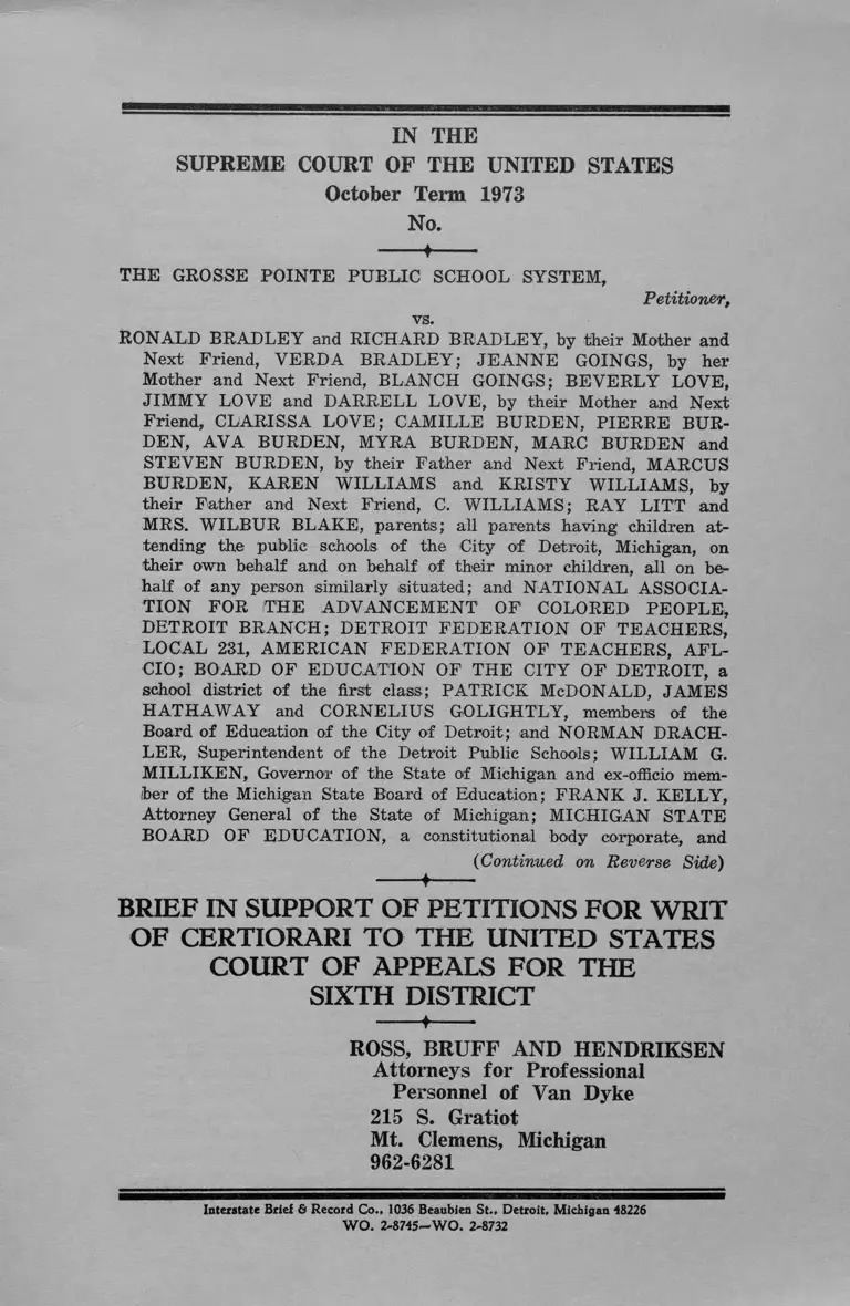 Brief in Support of Petitions for Writs of Certiorari with Appendix preview