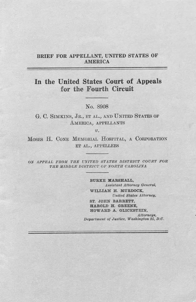 Simkins v Moses H Cone Memorial Hospital Brief for Appellant preview