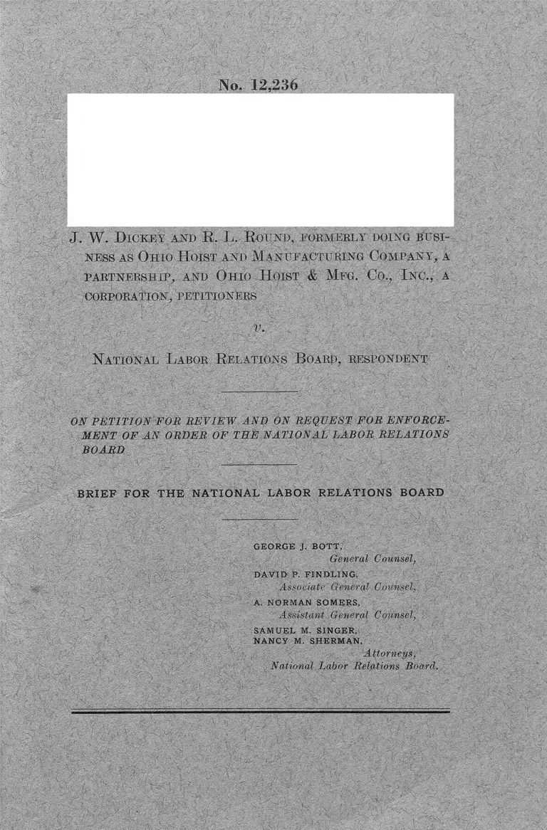 Dickey v. National Labor Relations Board Brief for the National Labor Relations Board preview
