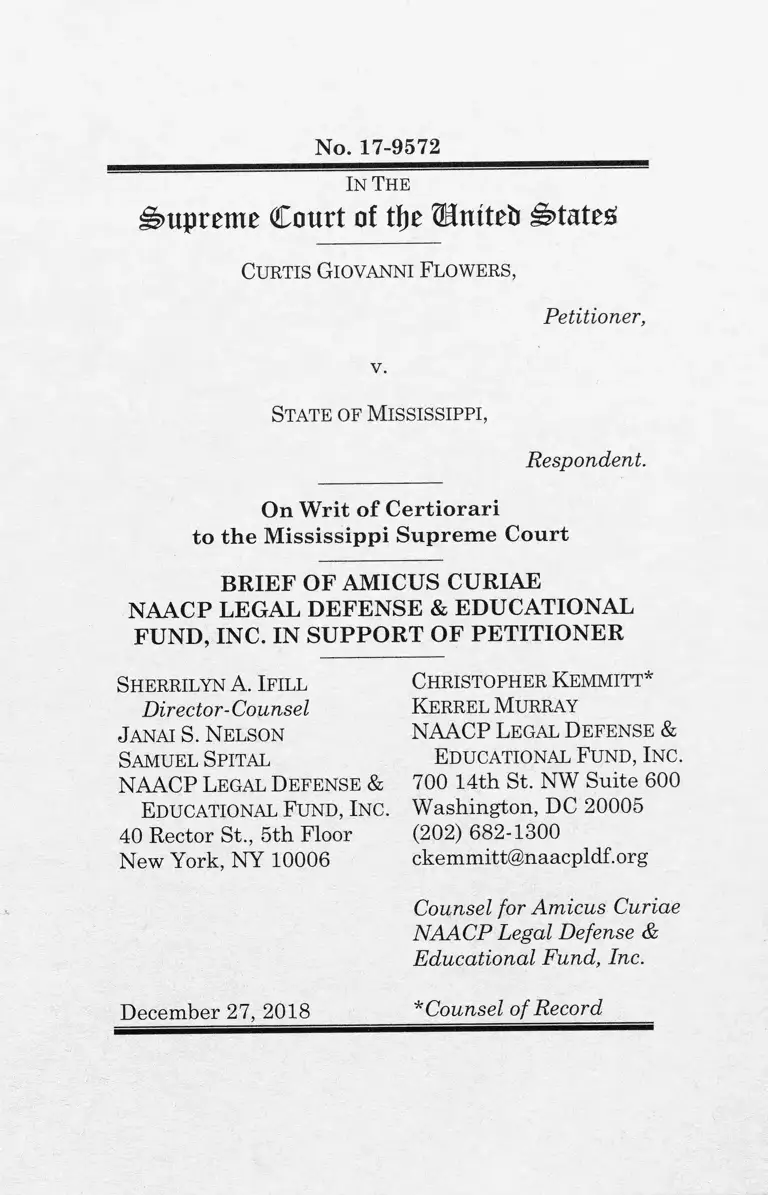 Flowers v. Mississippi Brief of Amicus Curiae preview
