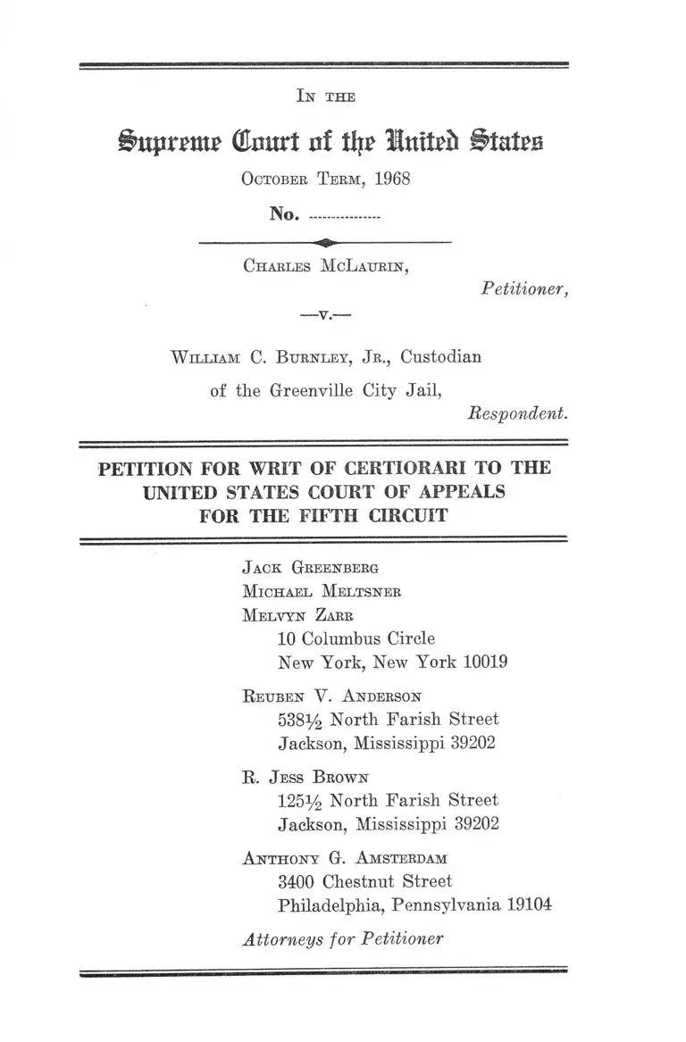 McLaurin v. Burnley Jr. Petition for Writ of Certiorari preview