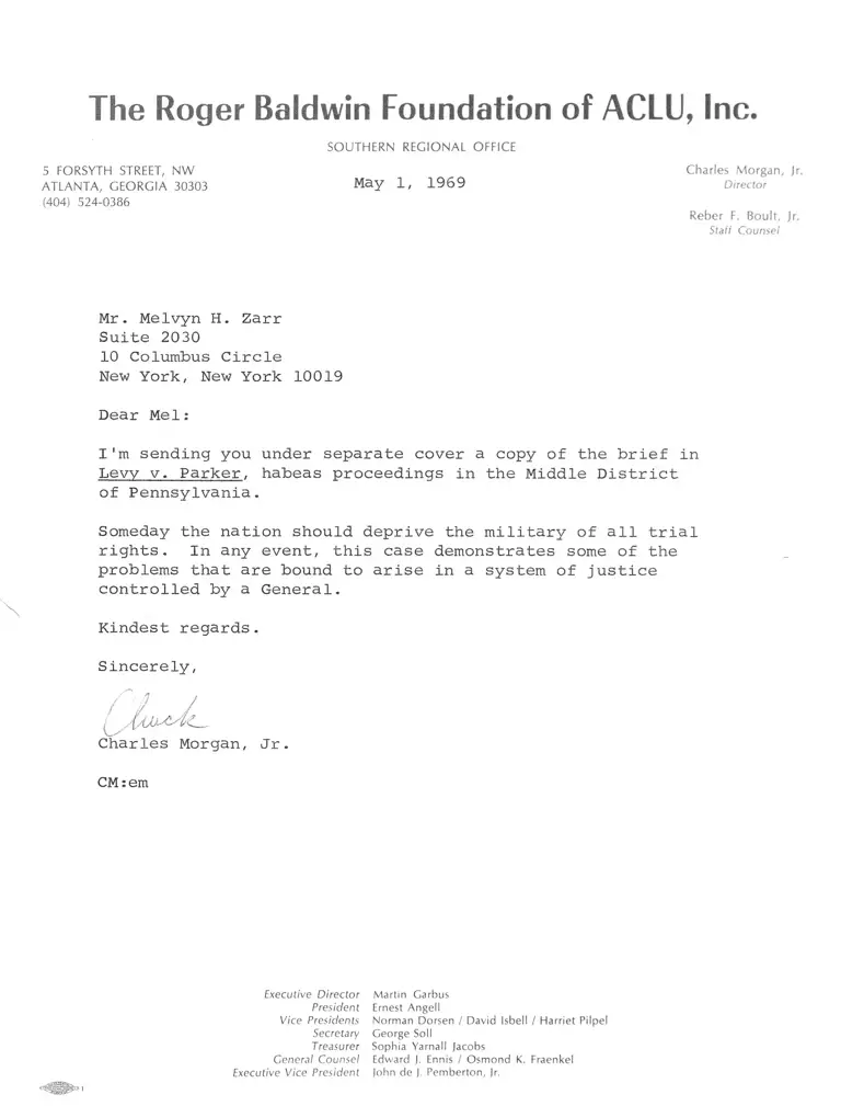 Levy v. Parker Brief of Petitioner preview