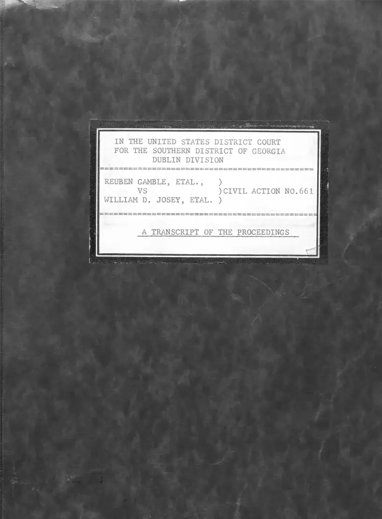 Gamble v. Josey Transcript of the Proceedings preview
