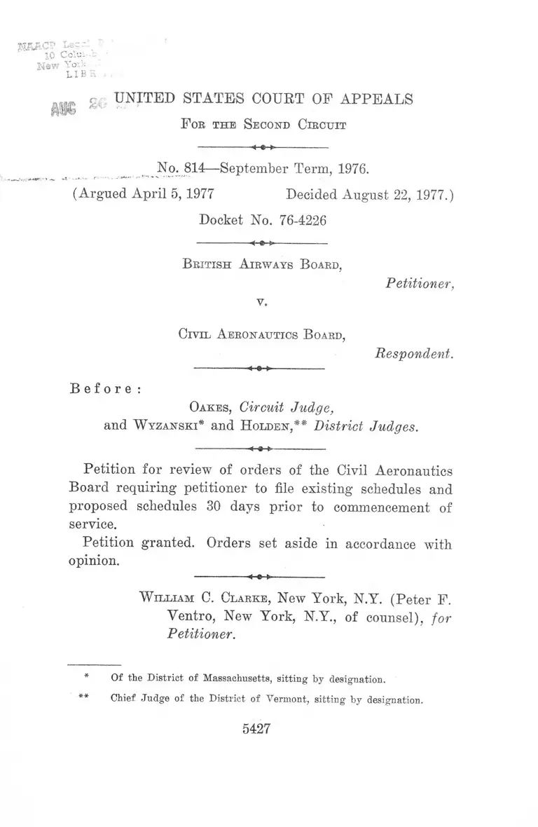British Airways Board v. Civil Aeronautics Board Court Opinion preview
