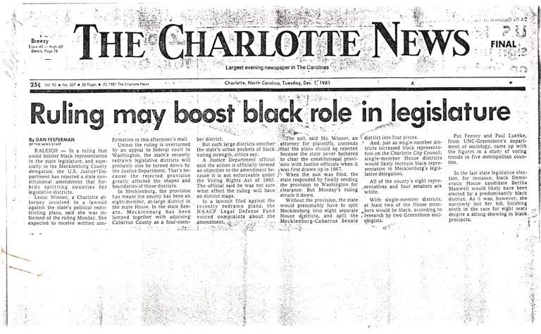 Ruling May Boost Black Role in Legislature News Clipping preview