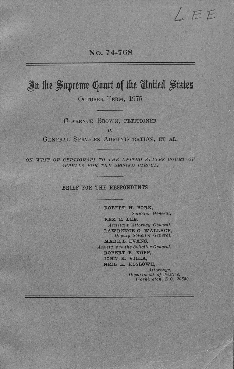 Brown v. General Services Administration Brief for the Respondents preview
