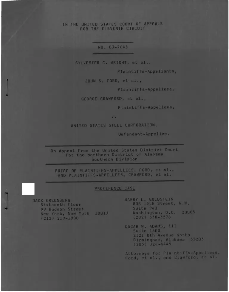 Wright v. United States Steel Corporation Brief of Plaintiffs-Appellees preview