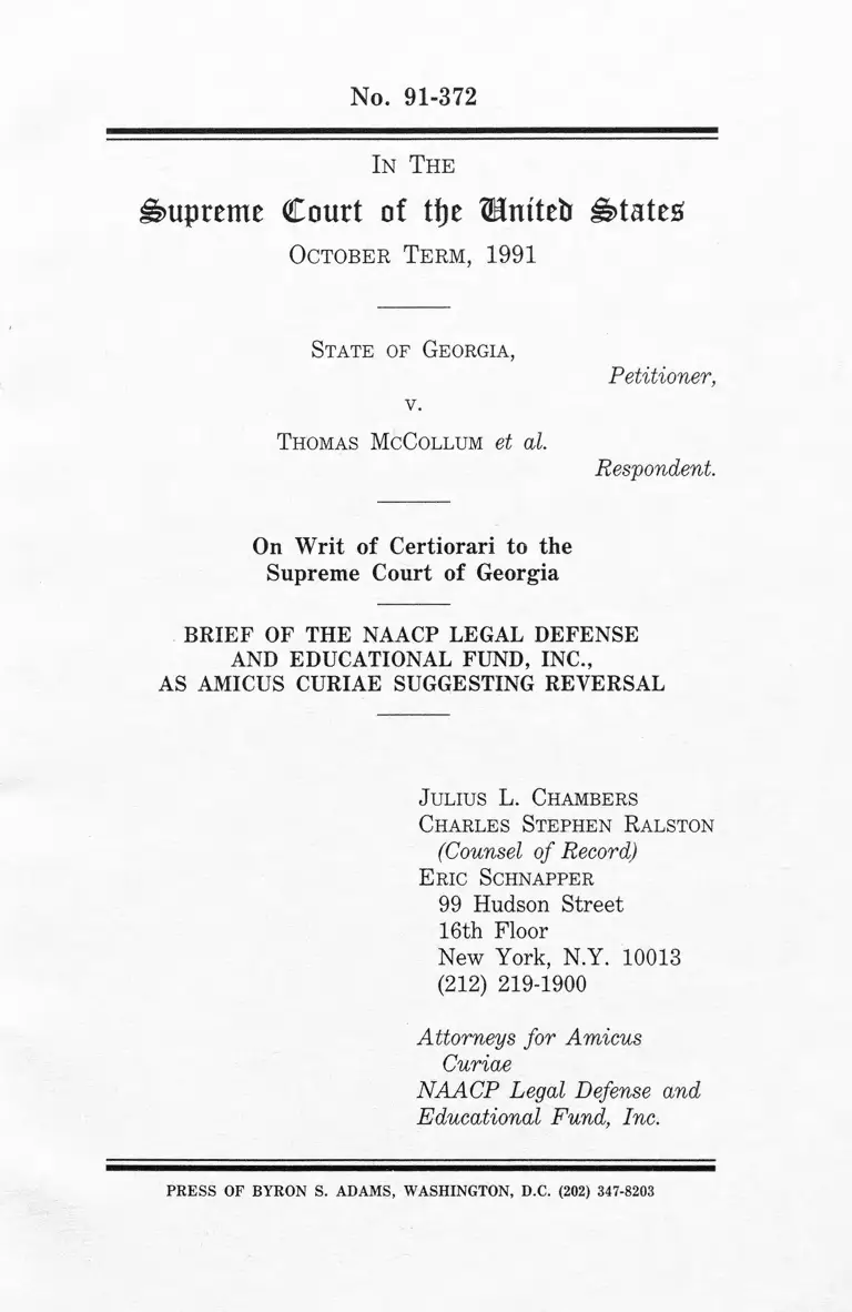 Georgia v. McCollum Brief Amicus Curiae preview