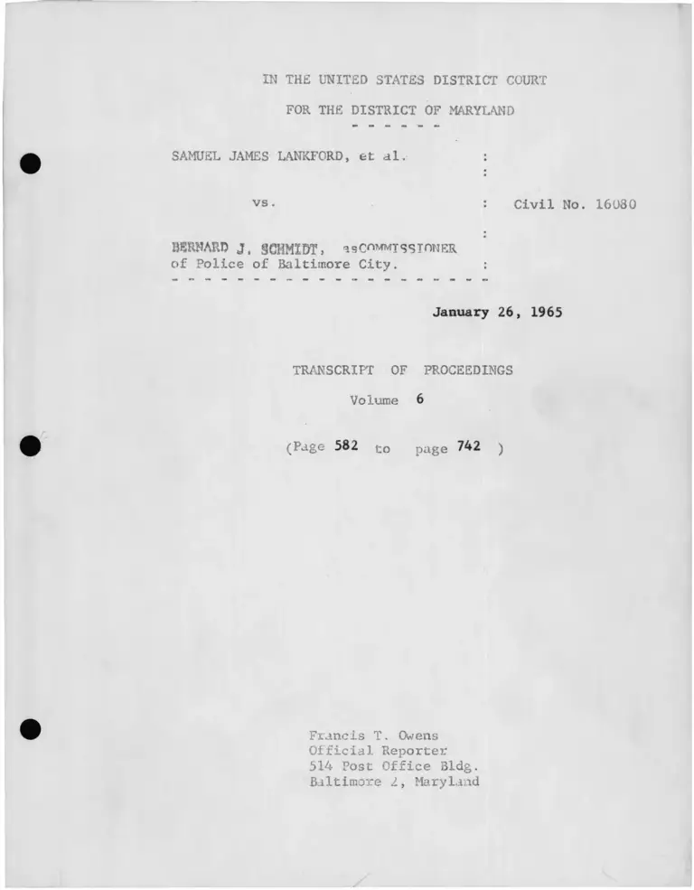 Lankford v. Schmidt Transcript of Proceedings Vol. 6 preview