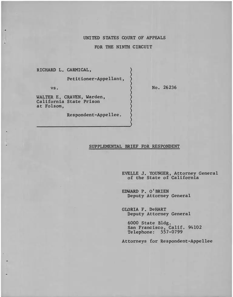 Carmical v. Craven Supplemental Brief for Respondent preview