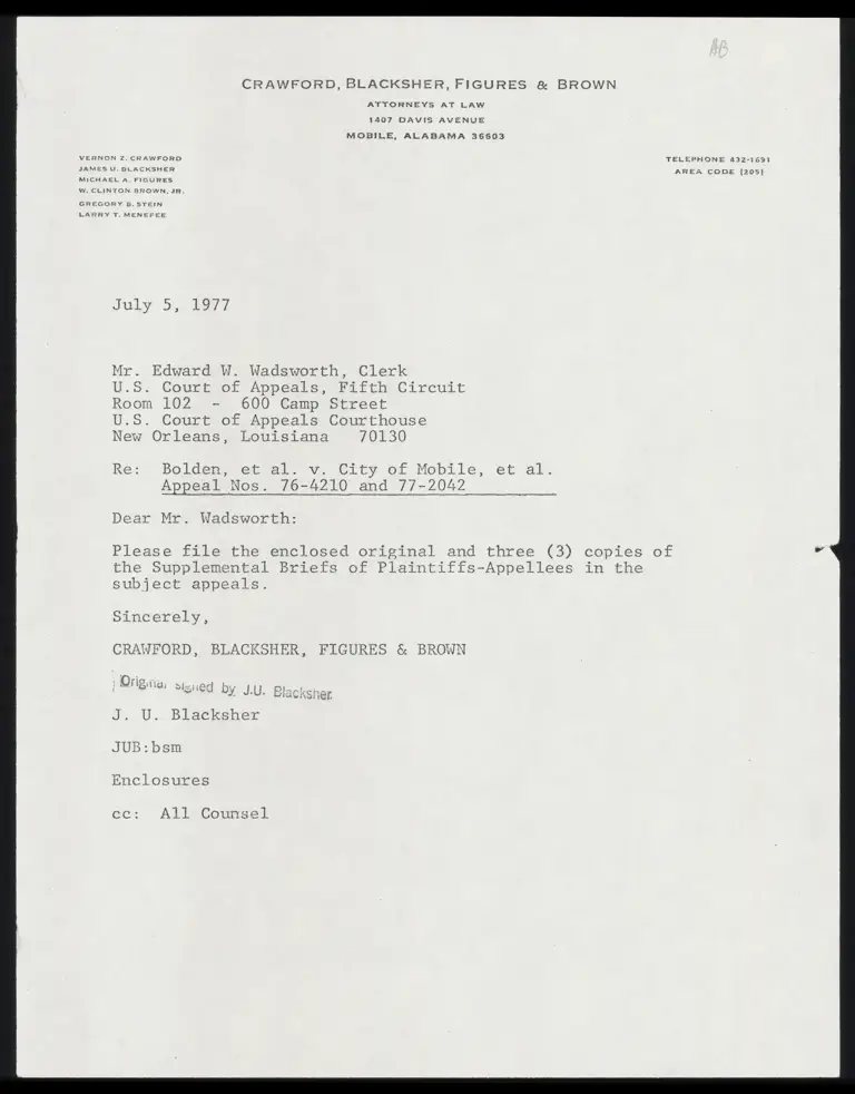 Supplemental Brief of Plaintiffs-Appellees with Cover Letter preview
