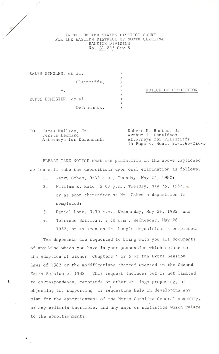 Notice of Deposition preview