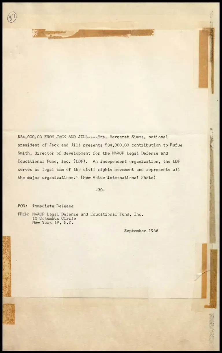 Civil Rights Struggle Given $34,000 By Jack and Jill, Inc. 2 preview