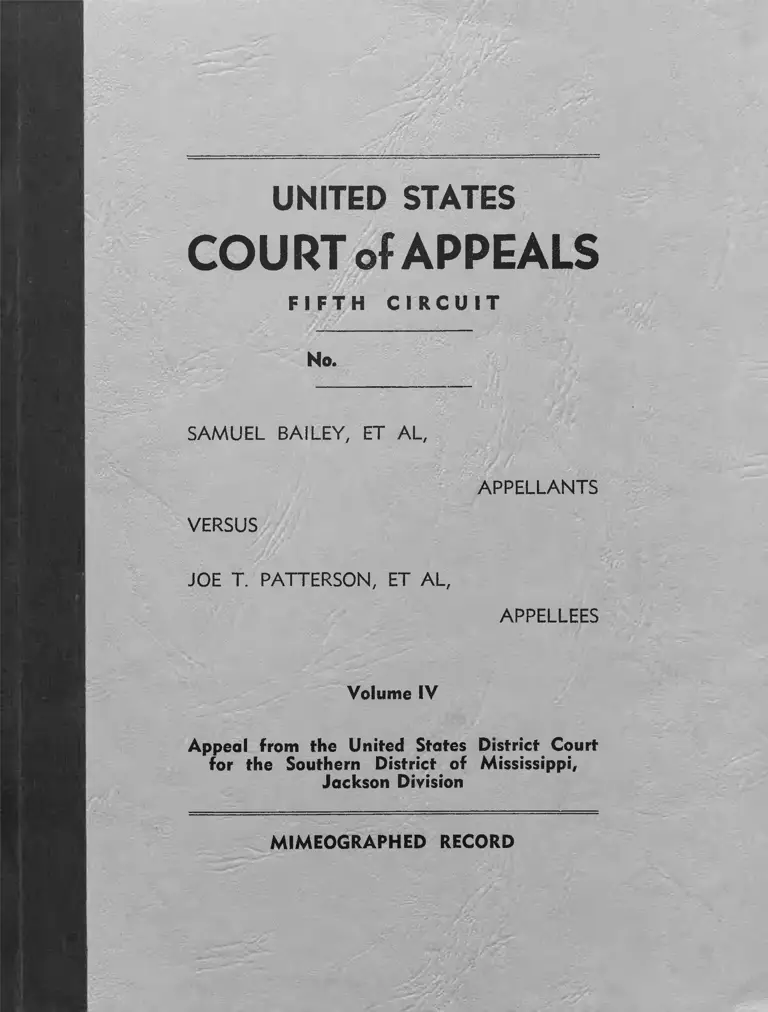 Bailey v. Patterson Mimeographed Record Vol. IV preview