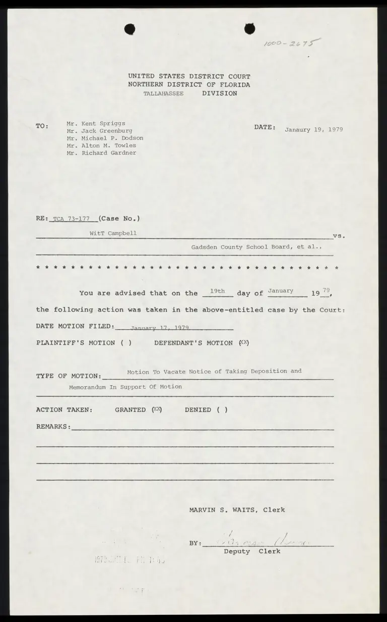 Notice of Motion to Vacate Notice preview