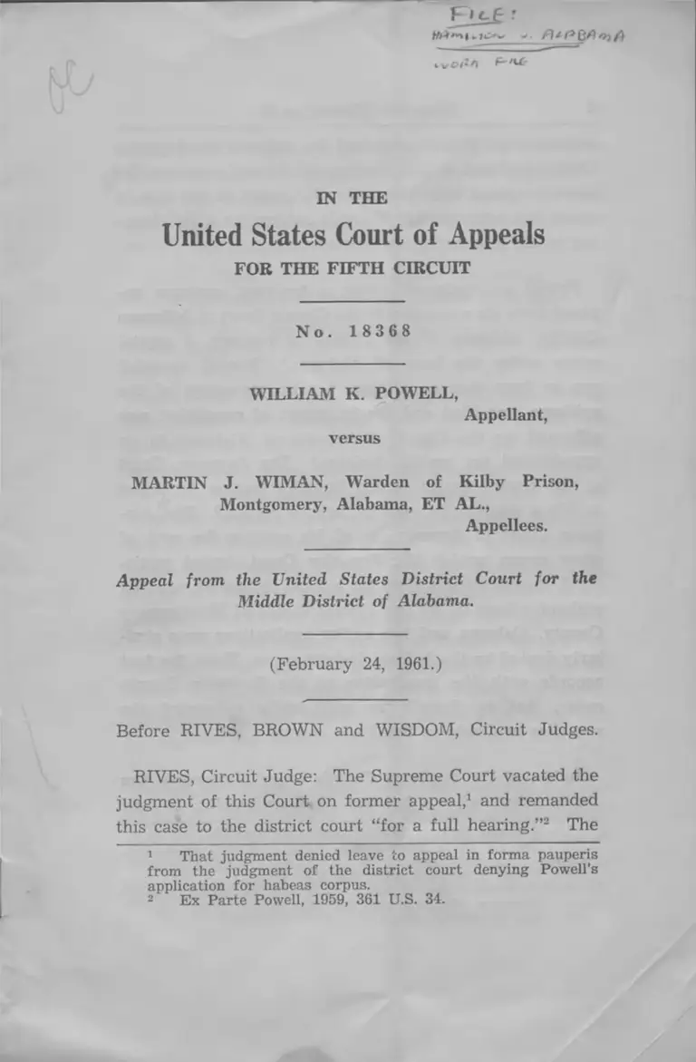 Powell v. Wiman Opinion preview