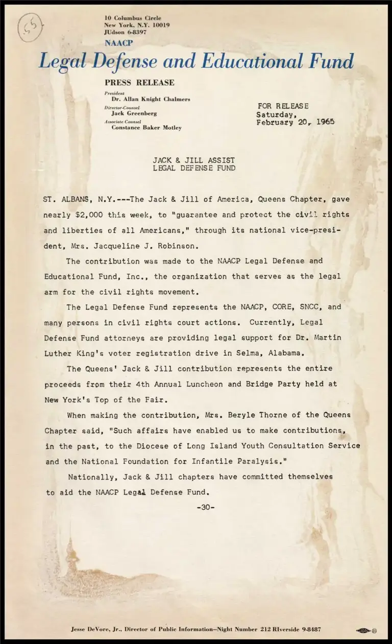 Jack & Jill Assist Legal Defense Fund preview