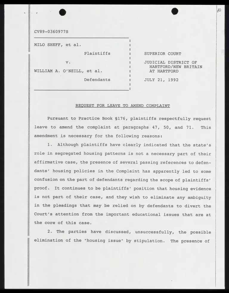 Request for Leave to Amend Complaint preview