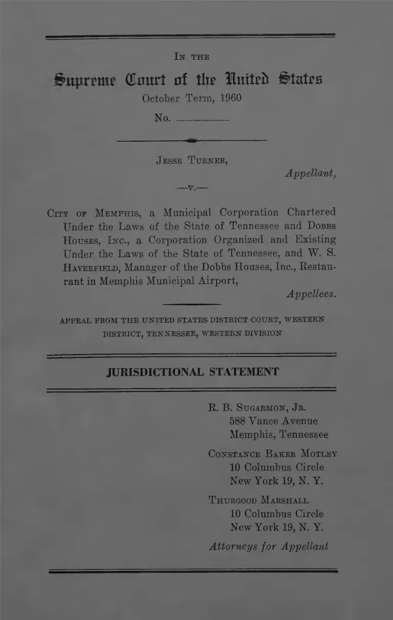 Turner v. City of Memphis Jurisdictional Statement preview