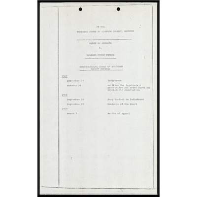 Chronological Index of Relevant Docket Entries preview