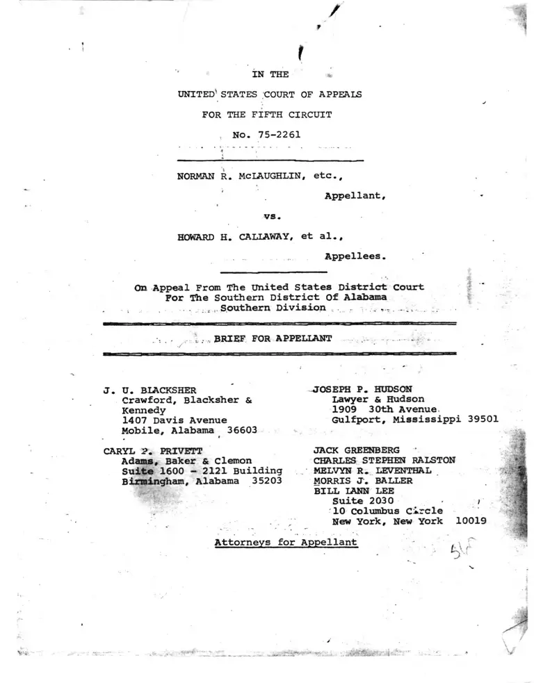 McLaughlin v. Callaway Brief for Appellant preview