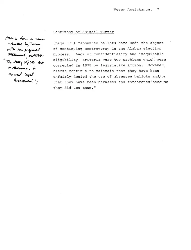 Testimony of Abigail Turner preview