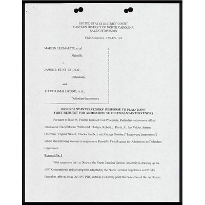 Defendant-Intervenors’ Response to Plaintiffs’ First Request for Admissions to Defendant-Intervenors preview