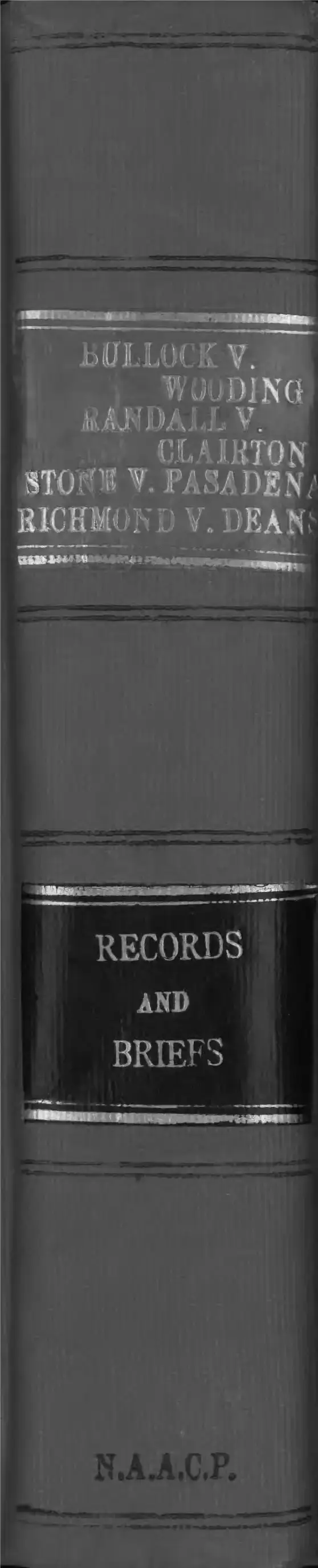 Bullock v. Wooding, Randall v. Clairton, Stone v. Pasadena, and Richmond v. Deans Records and Briefs preview