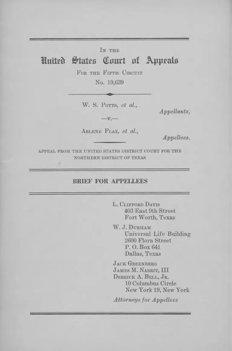 Potts v. Flax Brief for Appellees preview