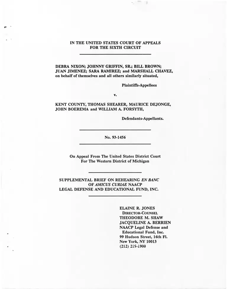 Nixon v. Kent County Supplemental Brief on Rehearing En Banc of Amicus Curiae preview