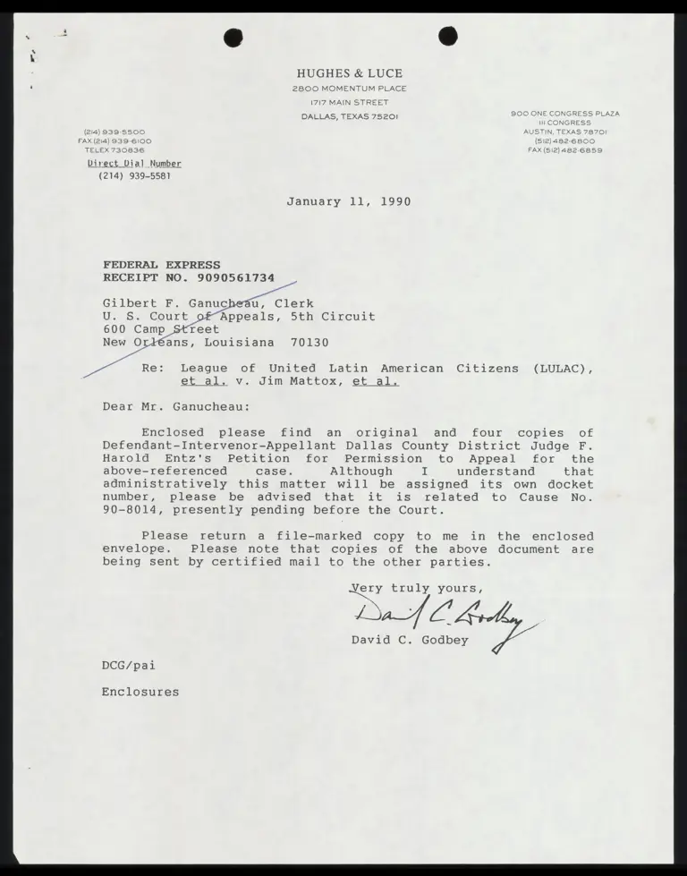 Dallas District Judge Entz' Petition for Permission to Appeal preview