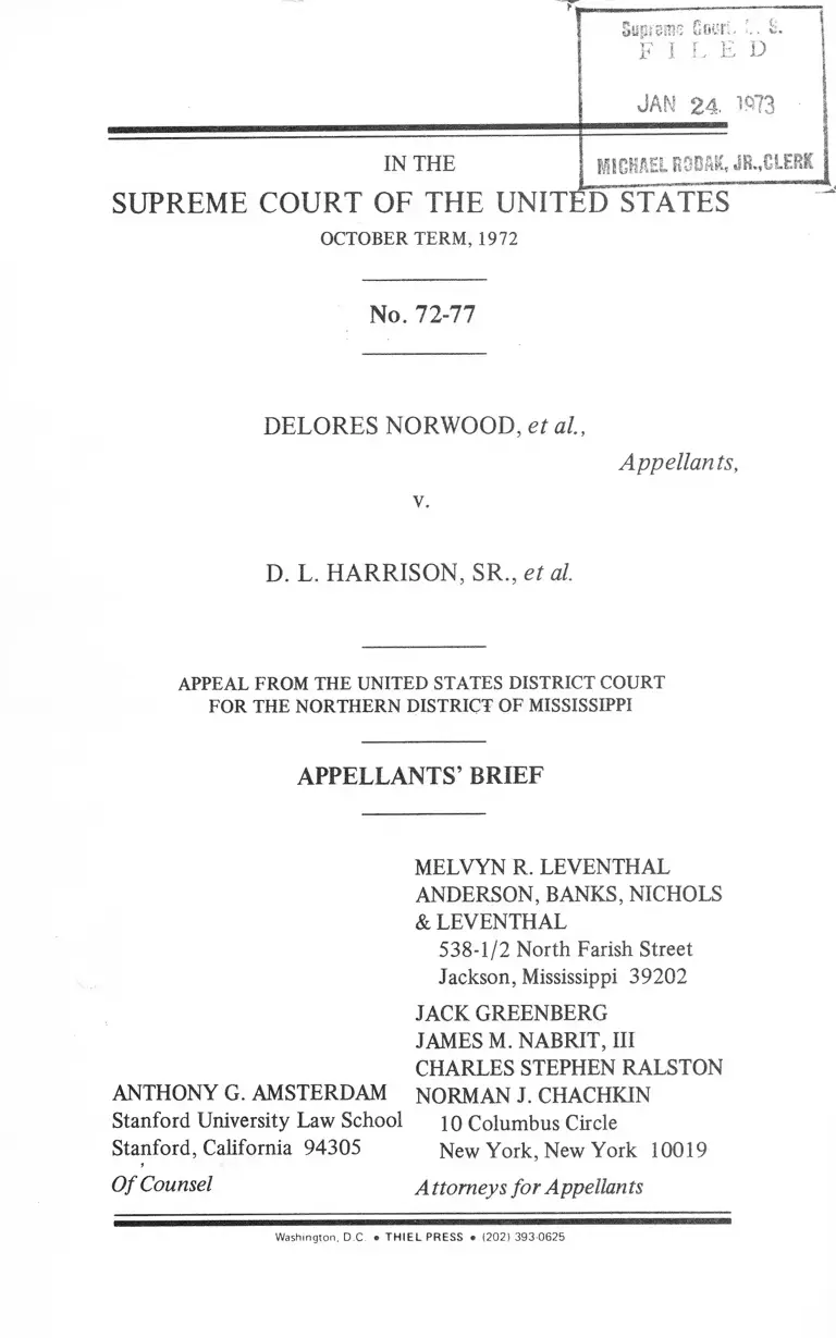 Norwood v. Harrison Appellants' Brief preview