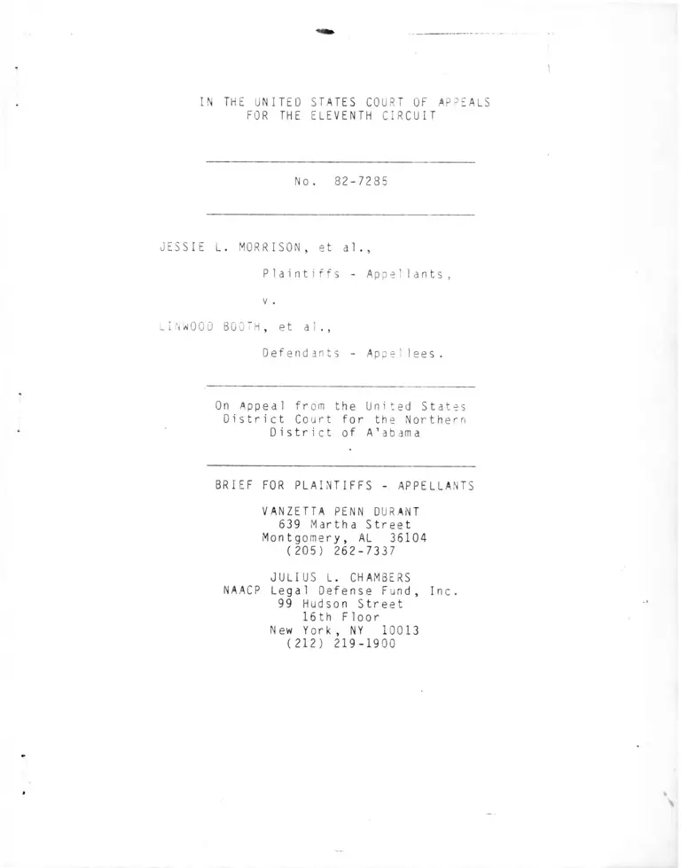 Morrison v. Booth Brief for Plaintiffs - Appellants preview