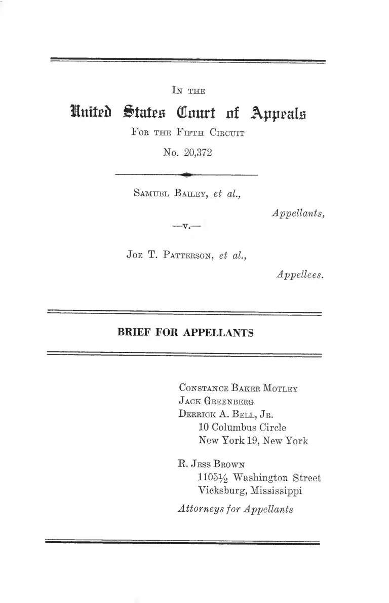Bailey v. Patterson Brief for Appellants preview