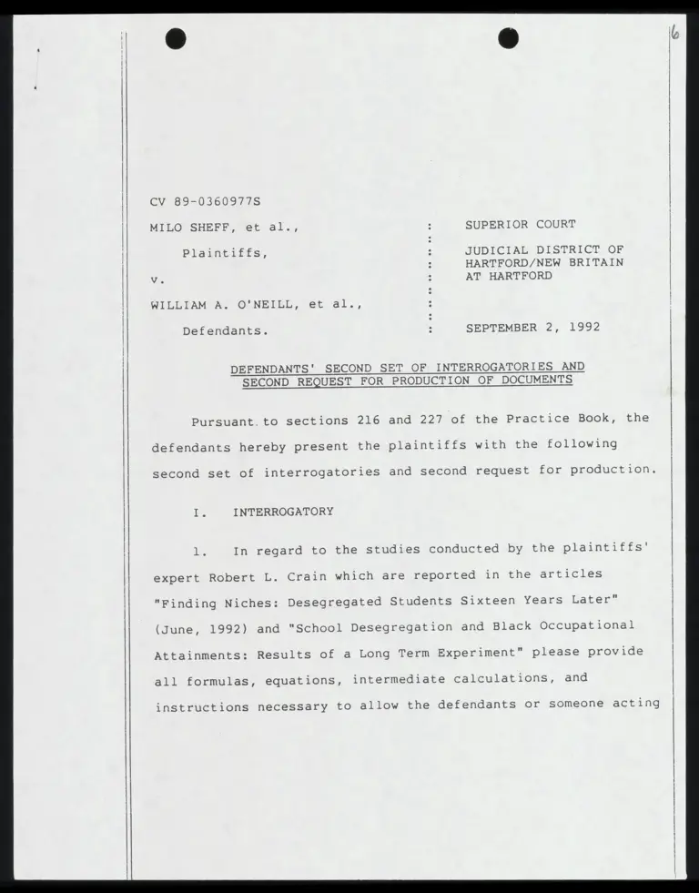 Defendants' Second Set of Interrogatories and Second Request for Production of Documents with Certification preview