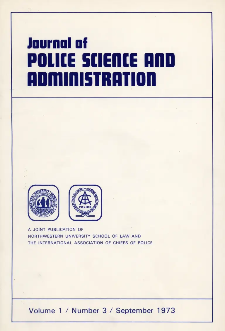 Journal of Police Science and Administration Volume 1 Number 3 preview