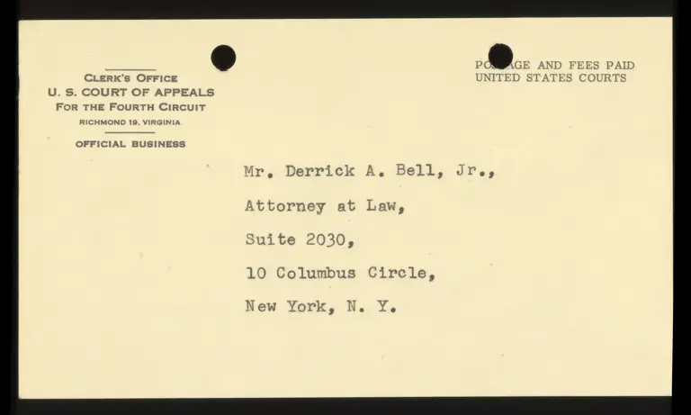 Correspondence from Clerk to Bell Re: Brief for Appellants preview