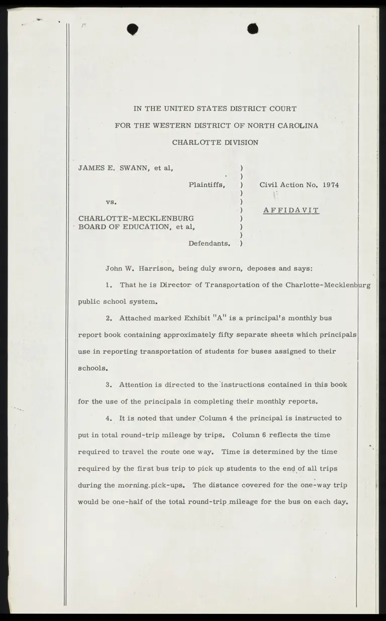 Affidavit of John W. Harrison preview