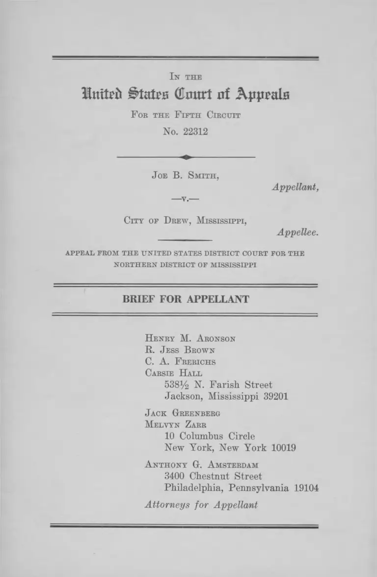 Smith v Drew City Brief for Appellant preview